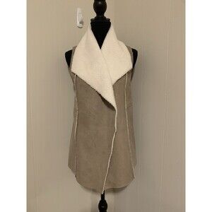 Susina Womens Faux Shearling And Faux Suede Vest Size XS
